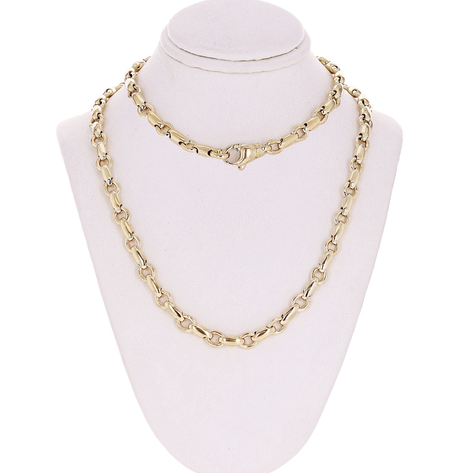 10k Yellow Gold Solid Handmade Fashion Link Chain Necklace 26″ 6.5mm 57 grams