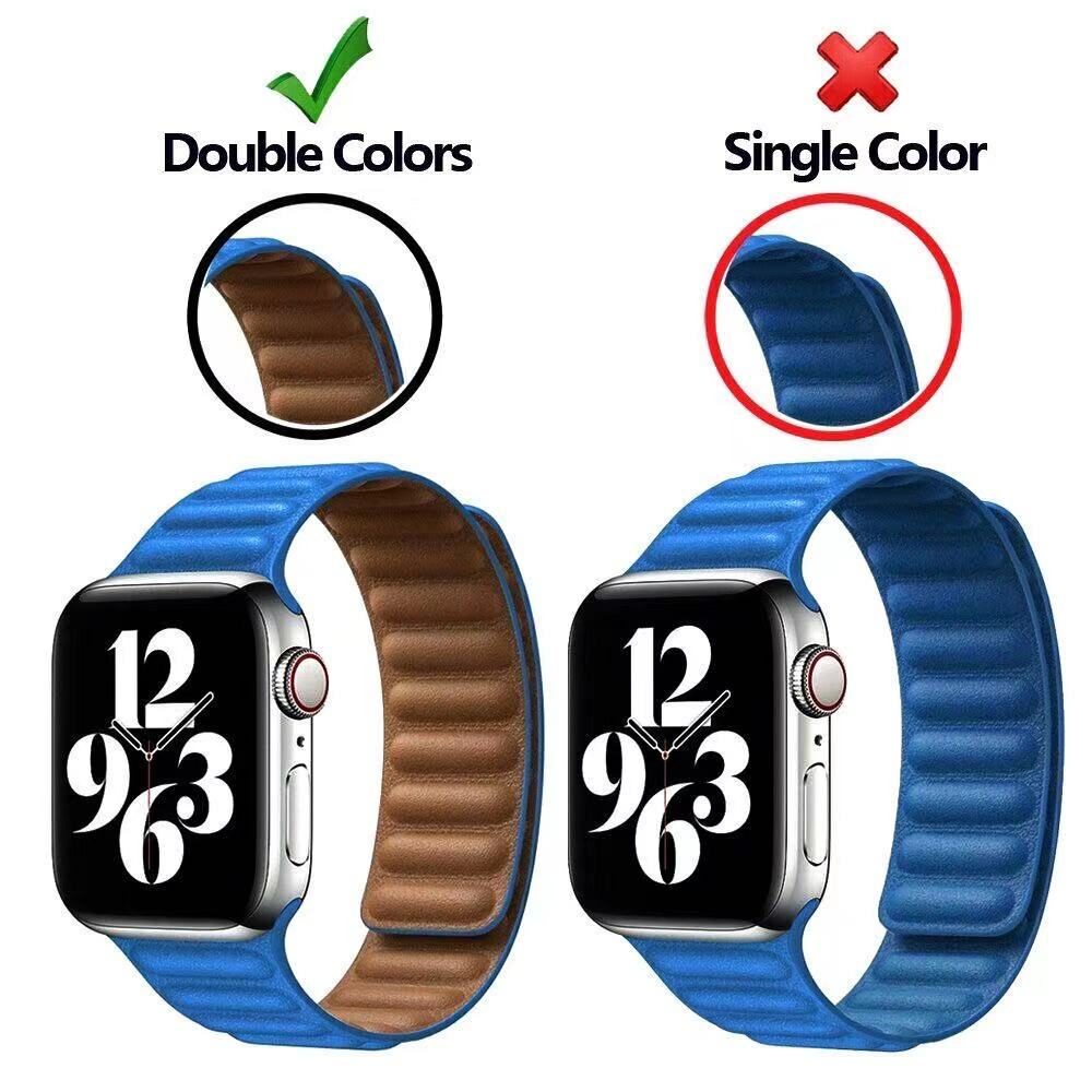 For Apple Watch Leather Magnetic Loop Band 42mm 38mm 44mm 40mm Series 6/5/4/3/2