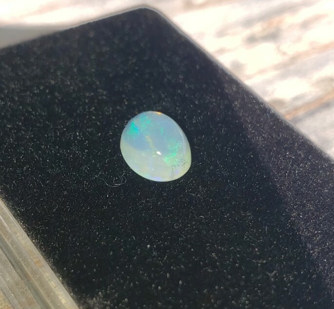 Ethiopian Crystal Nice Play-Of-Color 1.40Ct. Fire Opal Oval Cabachon Solitaire!