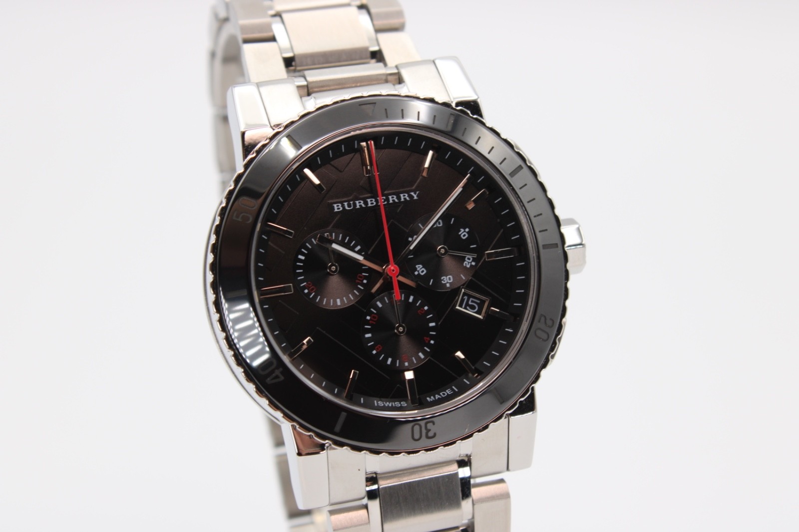 BURBERRY THE CITY BU9380 Stainless Steel Black Dial Chronograph Men’s Watch