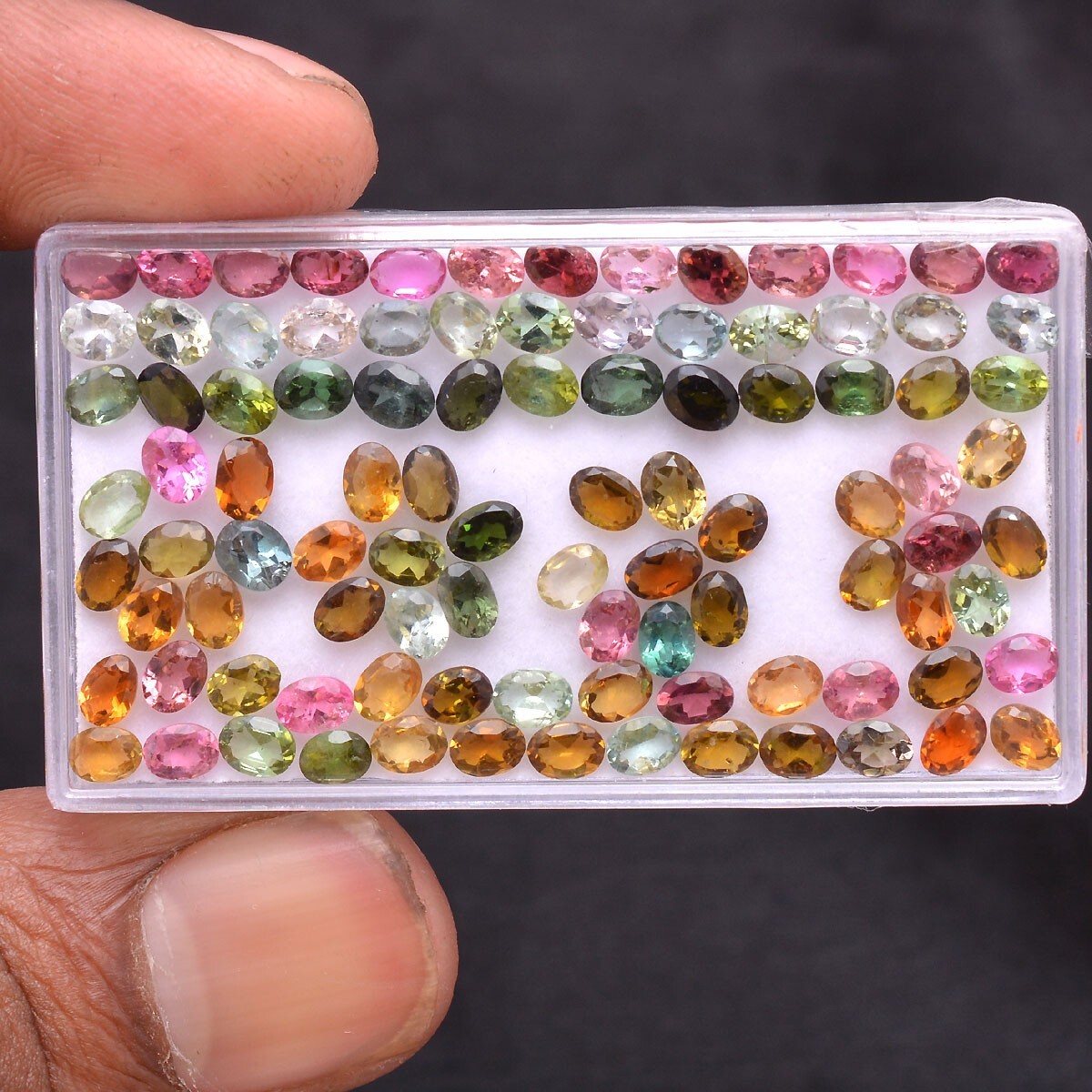 Set Of VVS 24 Pcs Natural Multi Tourmaline 4mmx3mm Oval Cut Untreated Gemstones