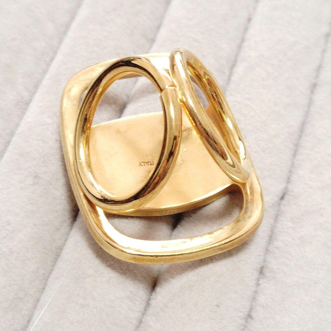 Excellent+++++ Salvatore Ferragamo Villa gold Scarf ring S00140