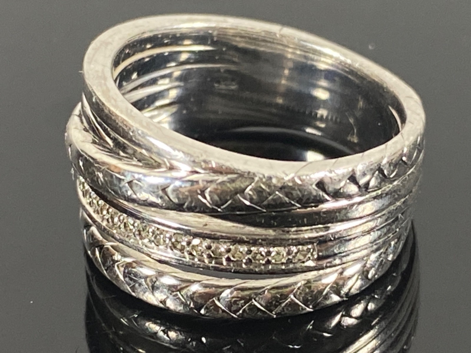 EFFY DESIGNER STERLING SILVER 925 Ring Band Size 7 Five Strands 8.3g