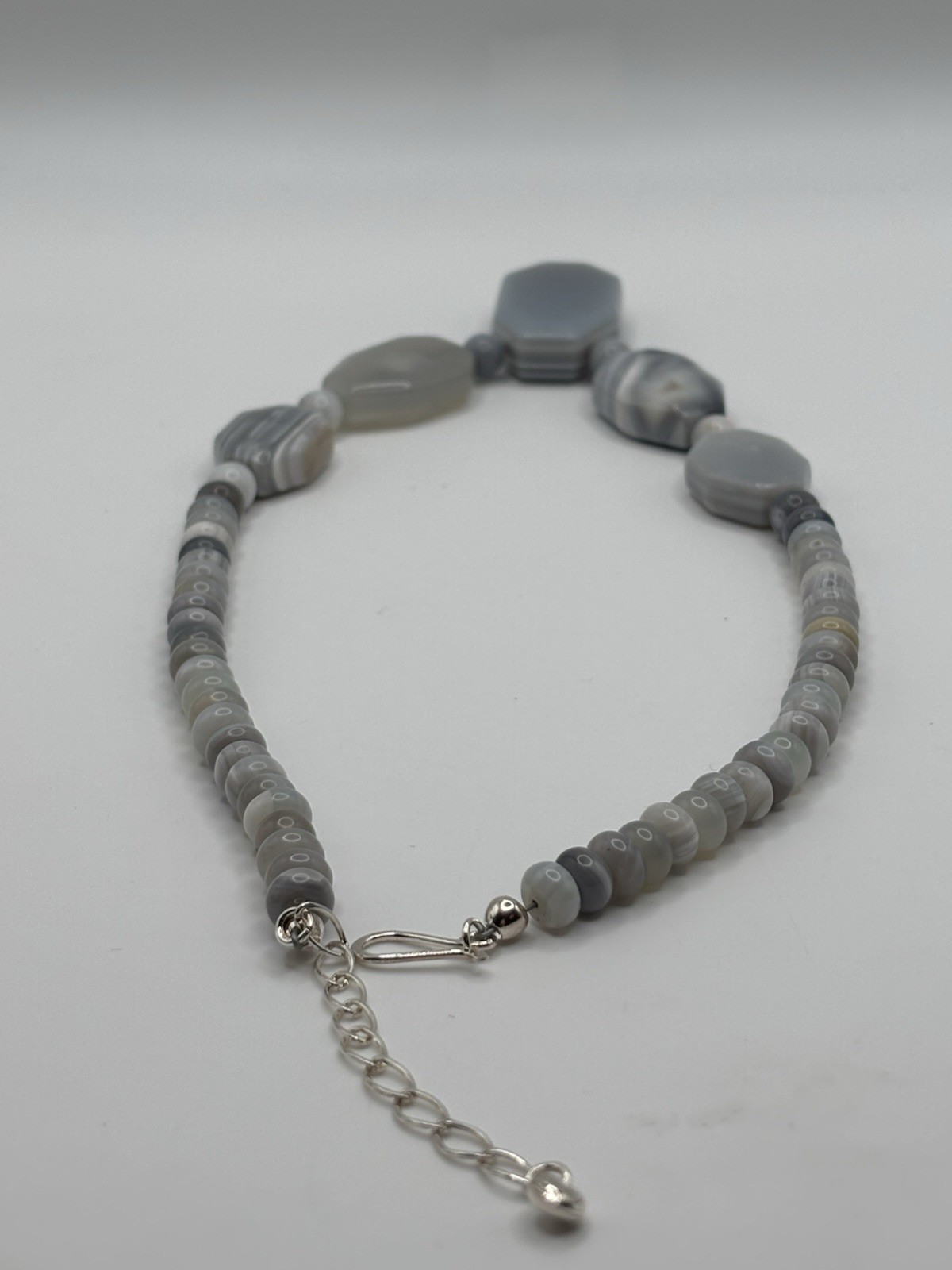 DTR Mine Finds by Jay King Gray Lace Agate Sterling Silver Necklace