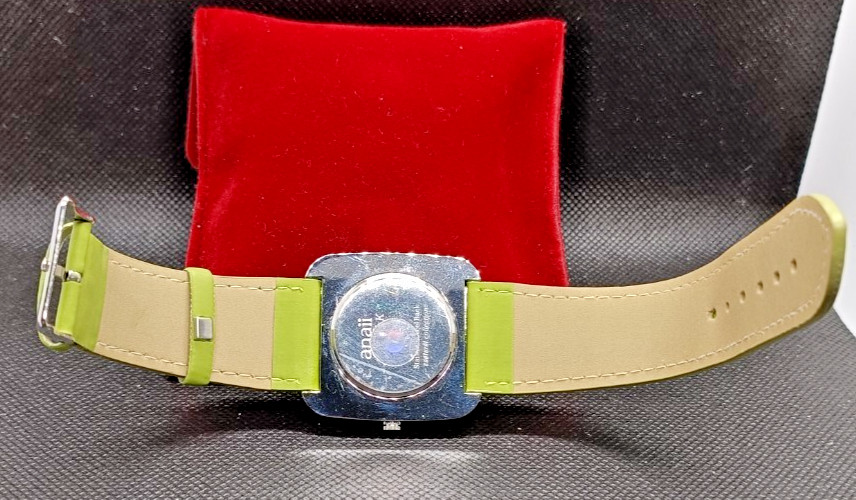 ANAII PINK Ladies Green Strap Square Case Quartz Watch – VGC & Working
