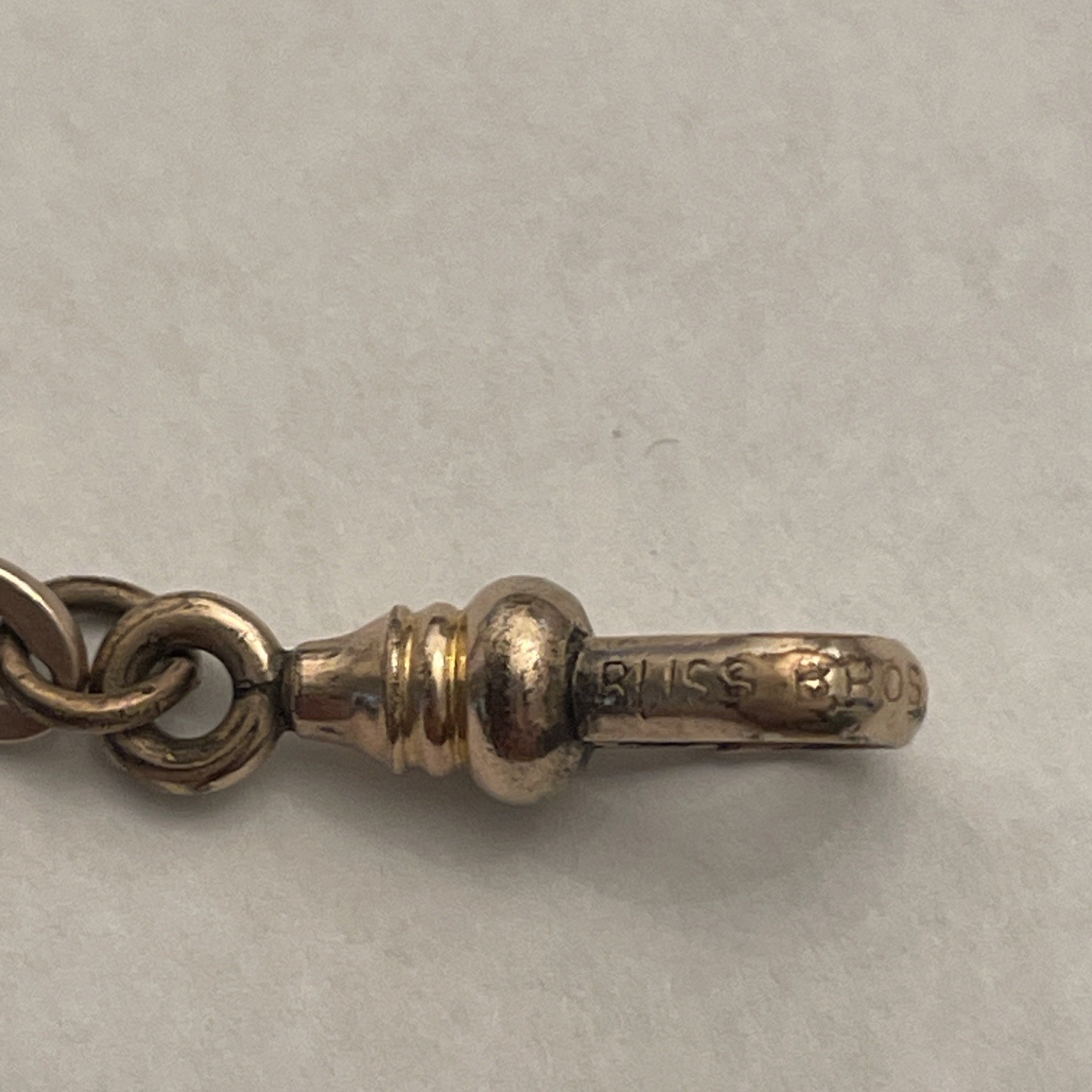 Bliss Bros. Co. Vintage Gold Filled Men’s Pocket Watch Chain 7.5” EUC Vintage