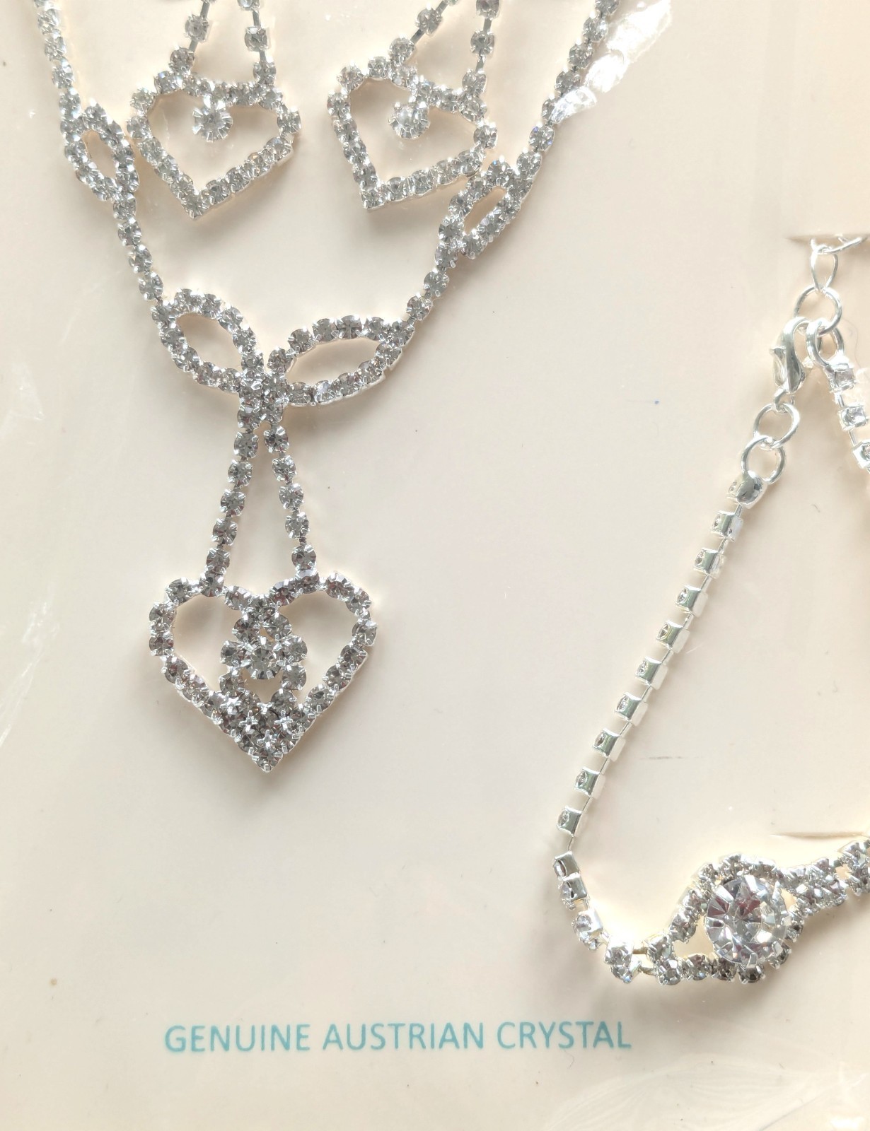 Camille Bijoux Genuine Austrian Crystal Heart Necklace, Bracelet & Earrings B22