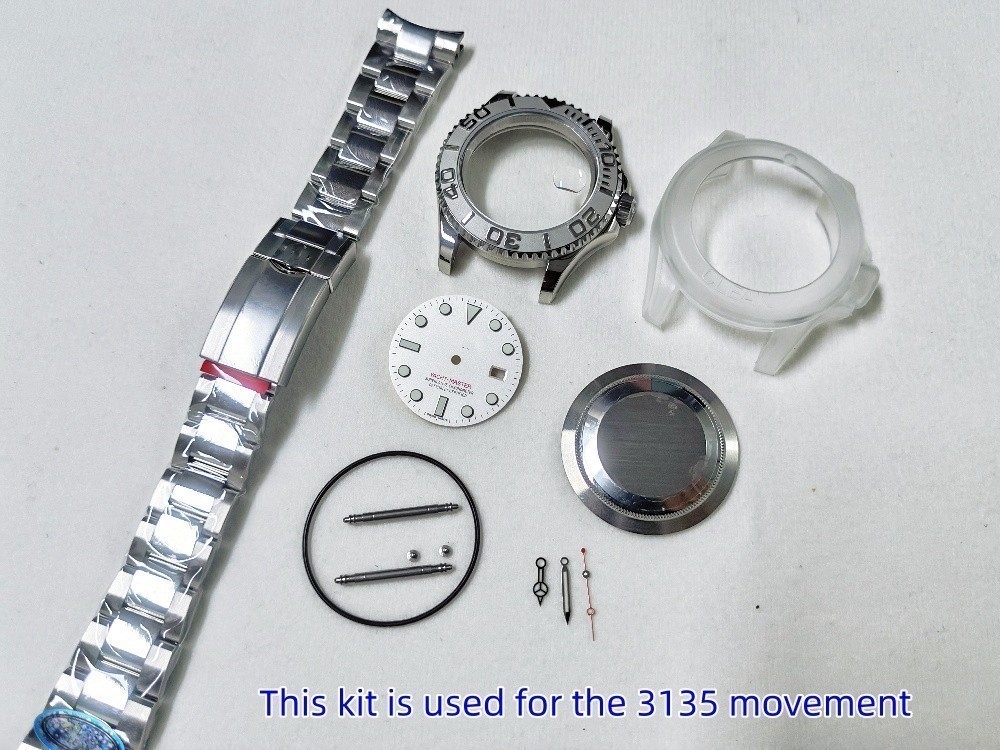 DIY 40MM Stainless Steel Watch kit For 2824 2836 3135 After-sales Accessories