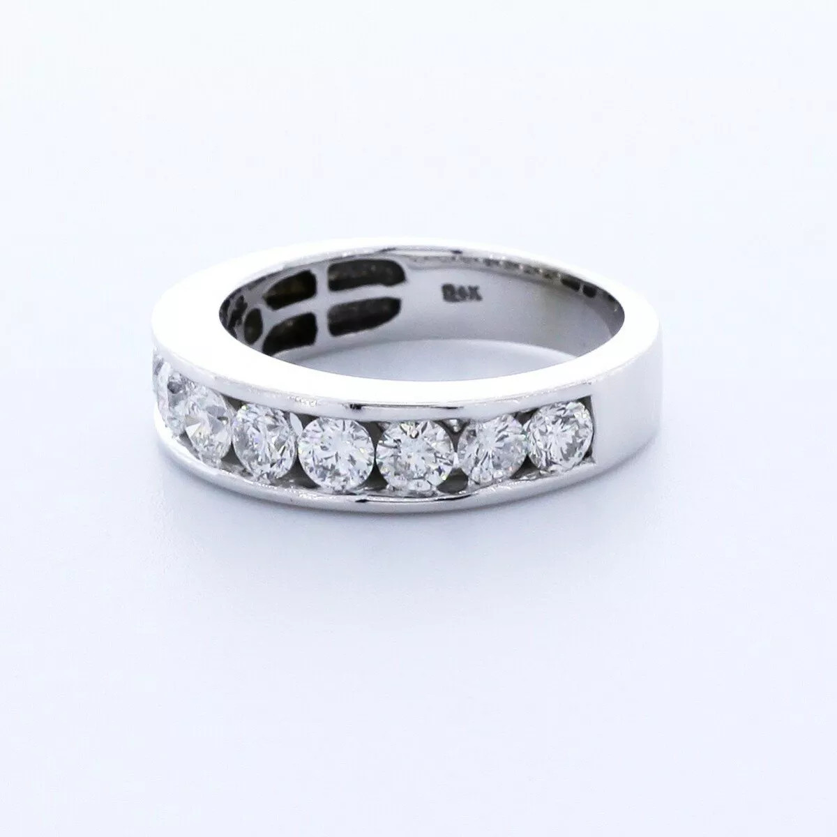 14K White Gold Classic Wedding Band Classic 2 CT Round Lab-Grown Diamond D VVS1