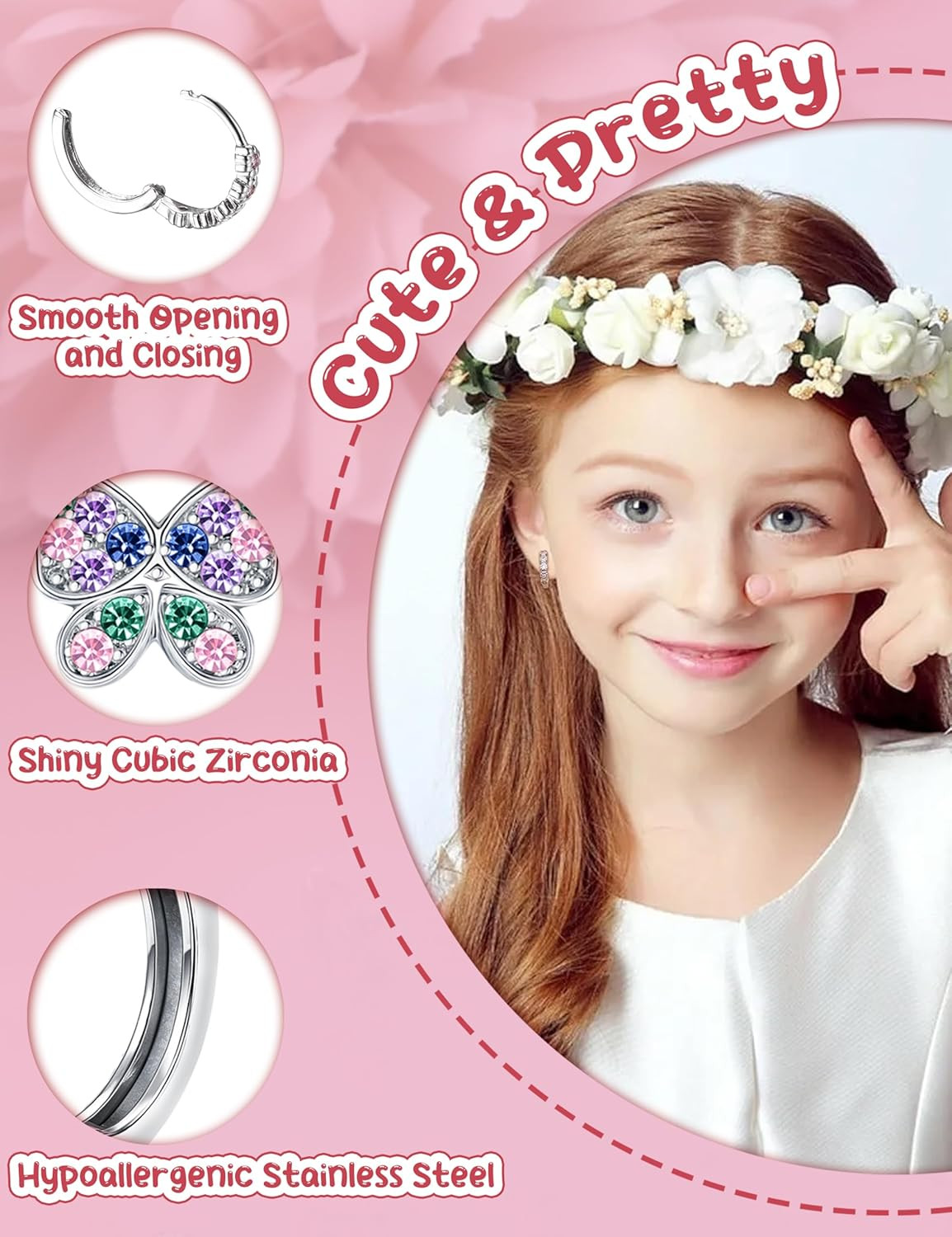 Hypoallergenic Surgical Stainless Steel Earrings for Girls Kids Women – 12 Pair
