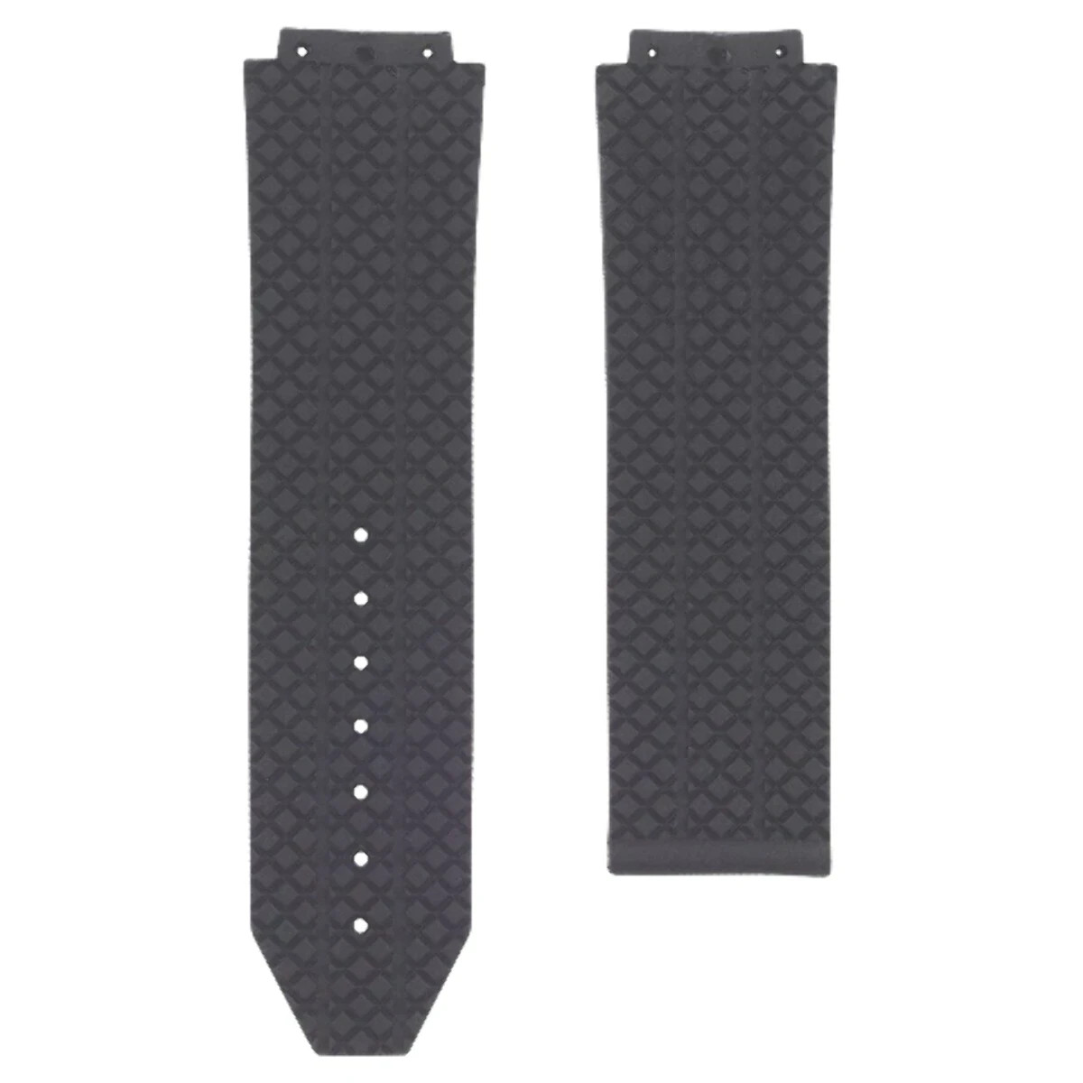 24MM RUBBER WATCH STRAP BAND FOR HUBLOT FUSION BIG BANG 44,44.5,45MM CERAMIC BLK