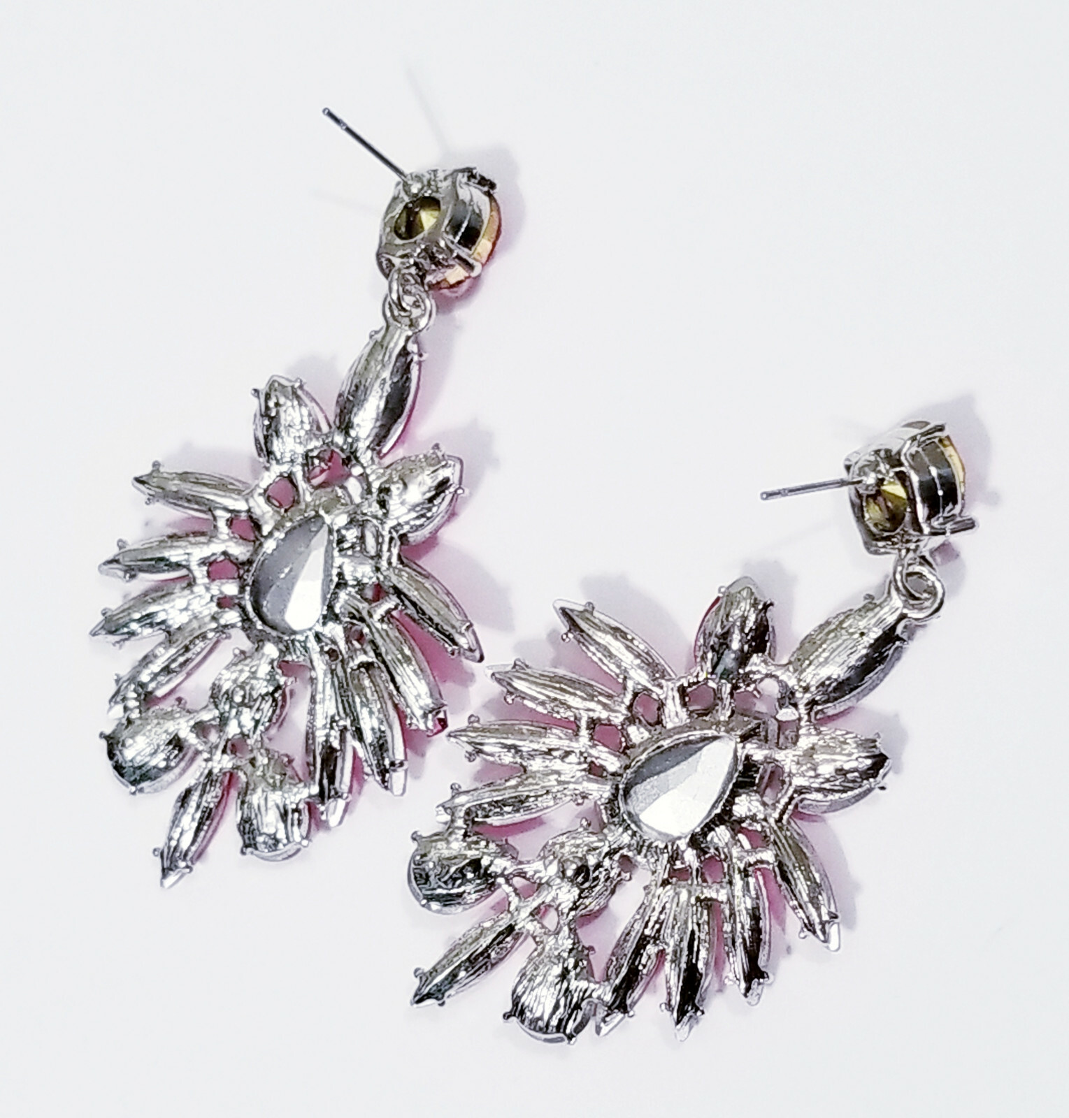 Clear Chandelier Drop Earrings Rhinestone Crystal 2.8 in