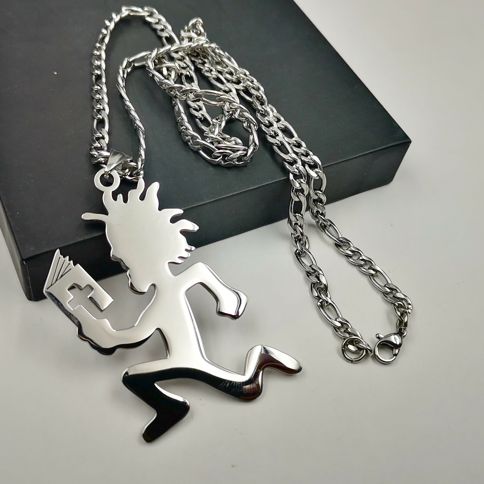 NEW design Hatchetman Juggalo Bible book charm S.steel figaro necklace pendant