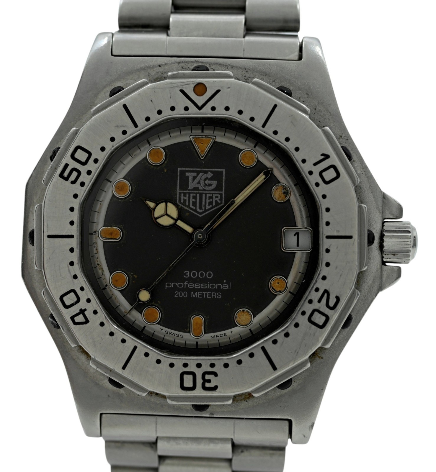 Tag Heuer 38mm Men’s Professional 3000 Series Swiss Made SS Watch- Ref: 932.206!
