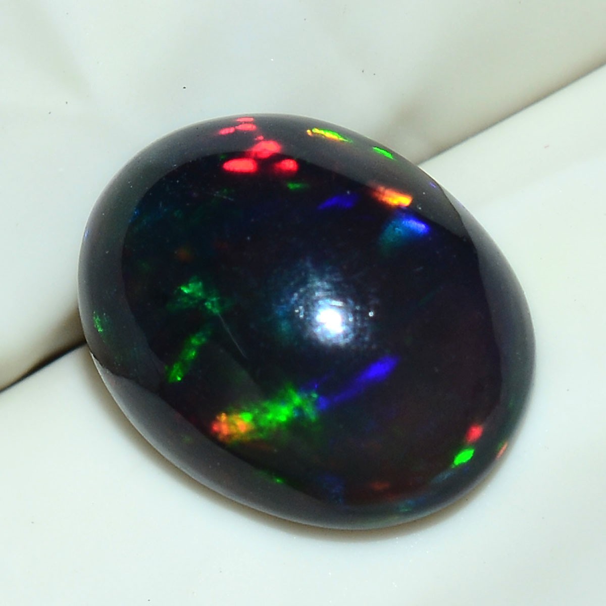 2.69 Cts Natural Ethiopian Black Opal Play of Colors Cabochon Loose Gemstone