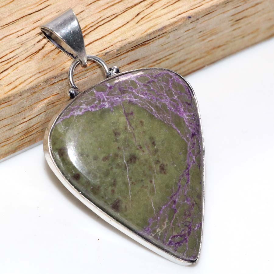 925 Silver Plated Purpurite Pendant 1.9″ Gemstone Jewellery Most Beautiful MJ