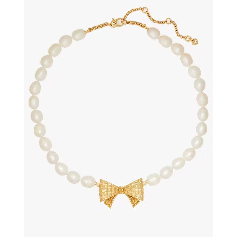 Kate Spade Wrapped In A Bow Pearl Necklace