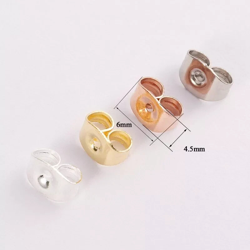20Pcs Stainless Steel Earring Back Butterfly Ear Stopper Jewelry Making 6mm PS1