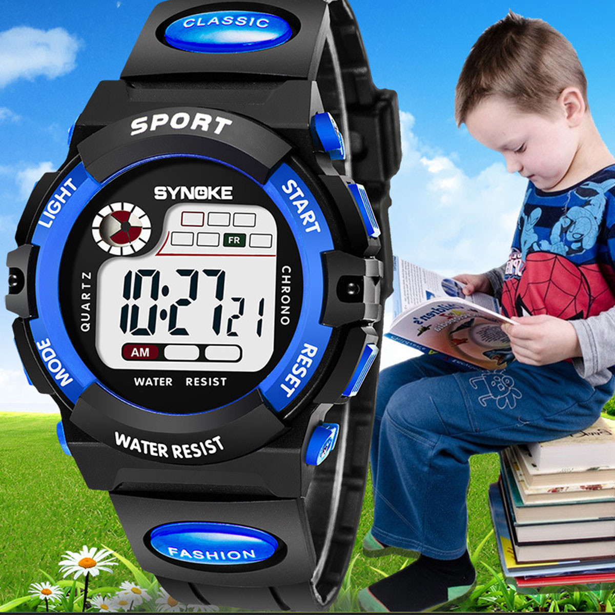 Kids Child Boy Girl Waterproof Multifunction Sports Electronic Watches Kids Gift