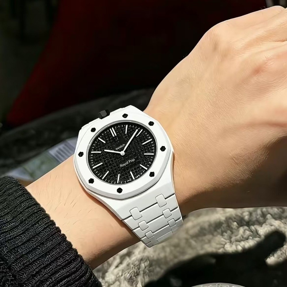 Luxury Bioceramic Case Band Mod Kit For Swatch X AP Royal Pop Watch Pre-Sale