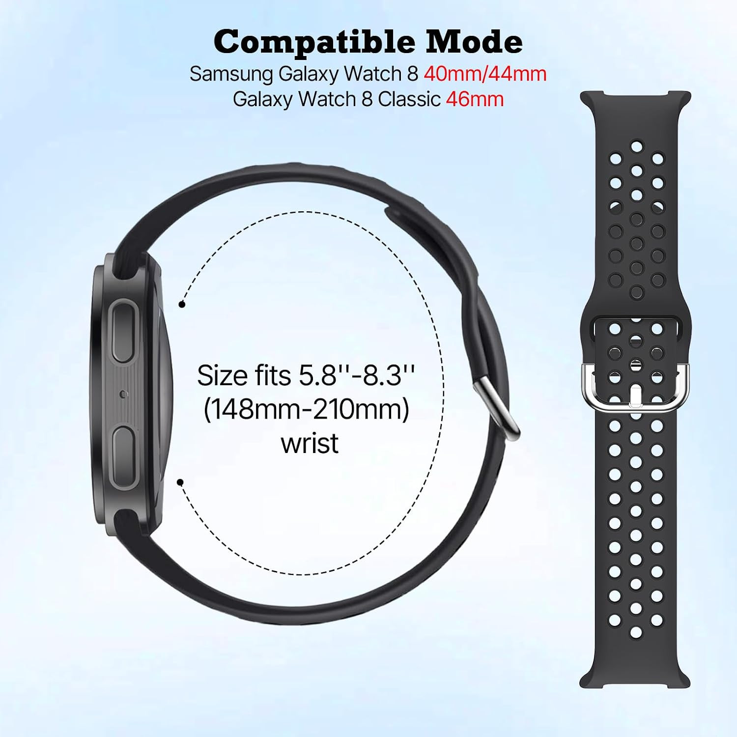 No Gap Sport Band Compatible with Samsung Galaxy Watch 8 Band 40Mm 44Mm/Galaxy W