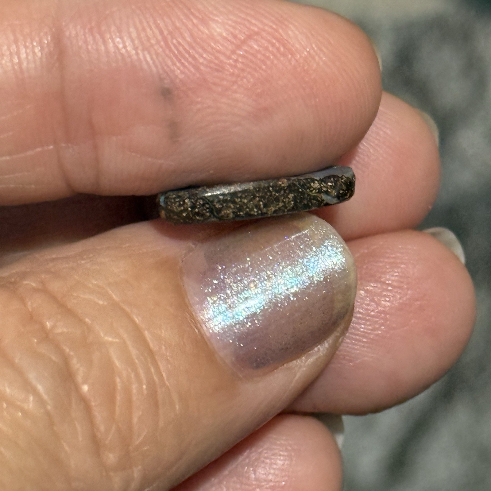 3.25ct 16x7x3mm Sparkly Natural Boulder Australian Opal Oval Cabochon Gem