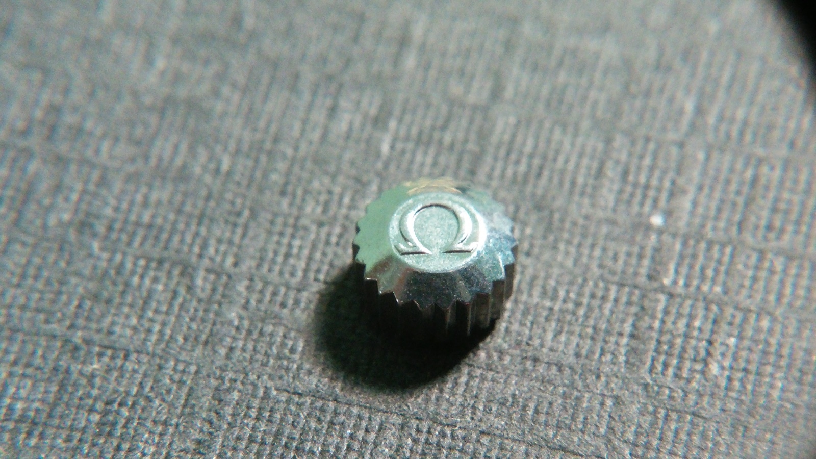 Omega crown stainless steel 4.9mm-5mm (approx) – Genuine, for watch repair