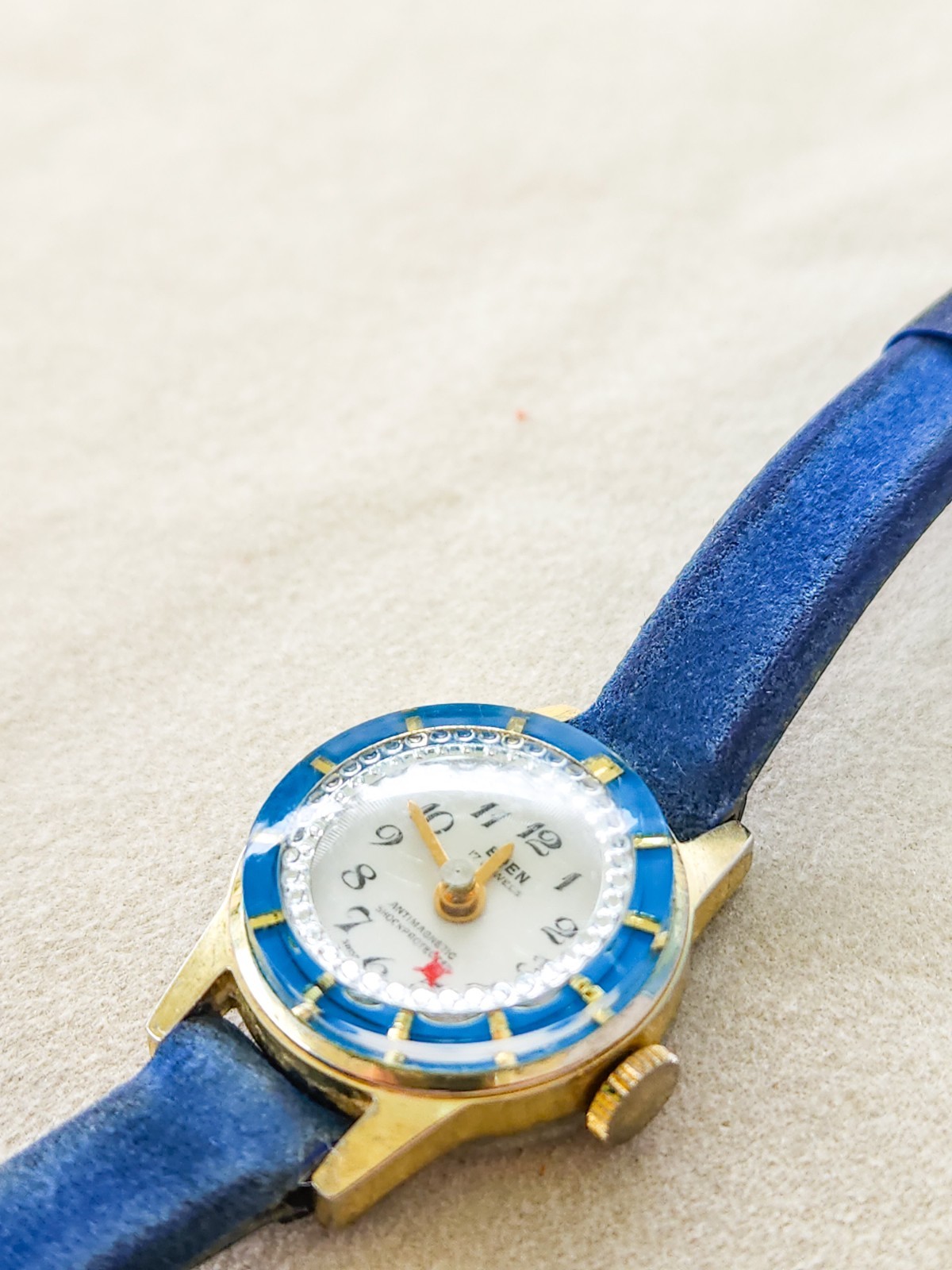 Vtg 60’s Eden Watch 17 Jewel Manual Swiss Made Rotating Sparkle Bezel Working