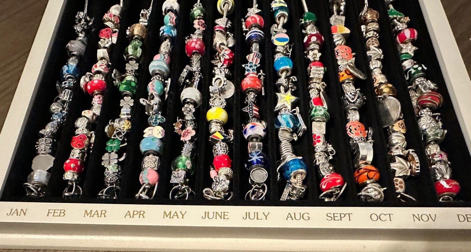 Charm Bracelet Set Willabee & Ward 12 Month 1 For Each Month Show Case Complete