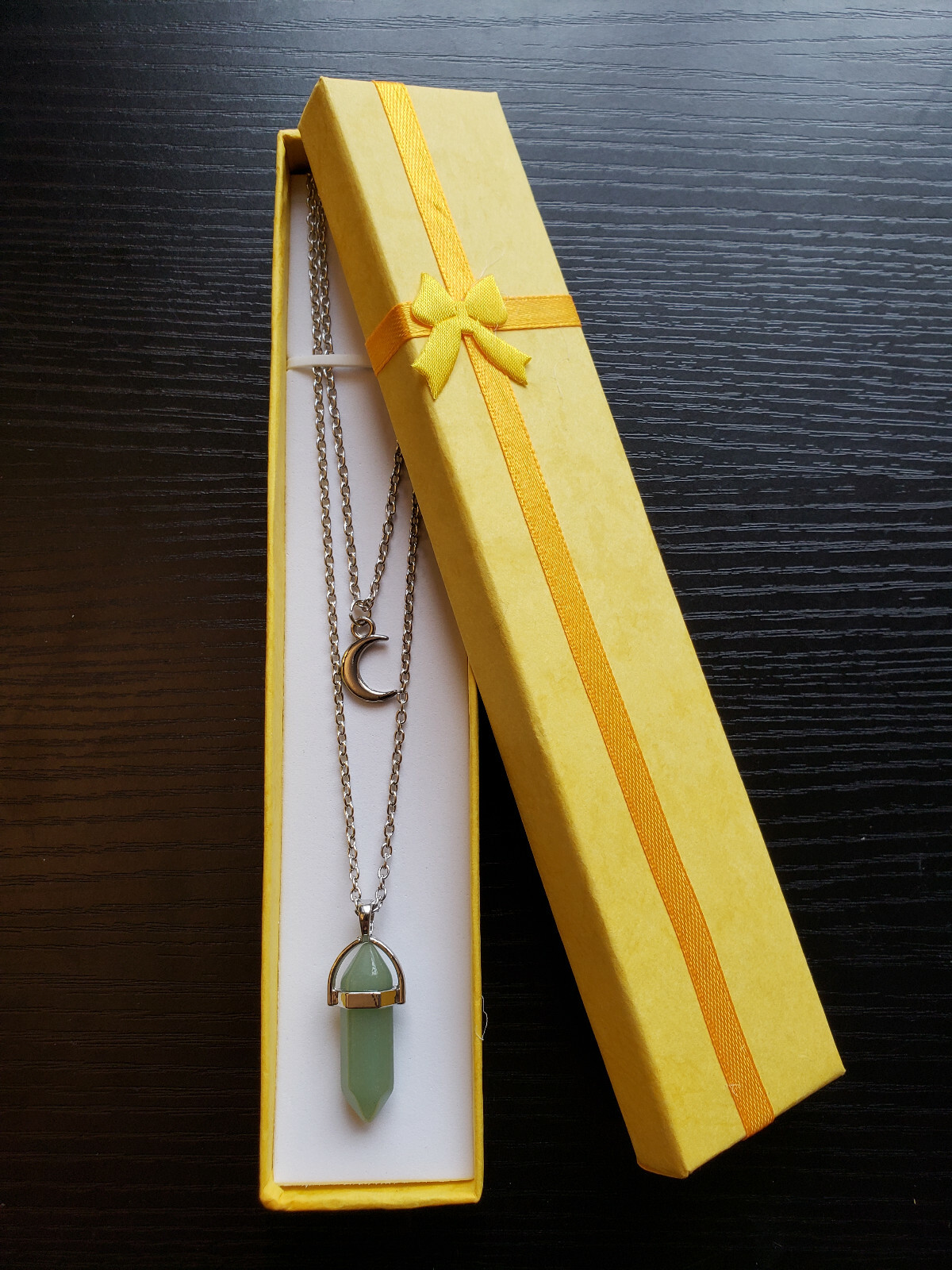 Healing Crystal Necklace Layered Moon Pendent. Women & Girls/Christmas Present!