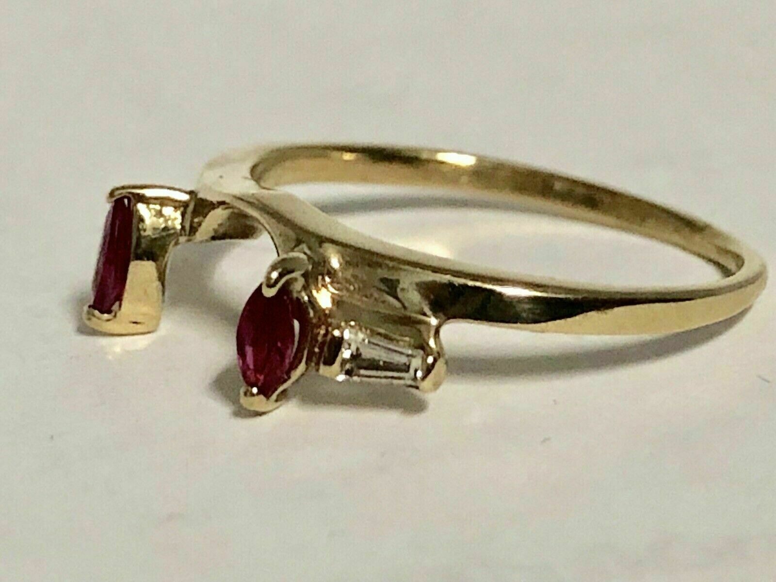 1.50Ct Marquise Lab-Created Ruby 14K Yellow Gold Plated Ring Wrap Enhancer