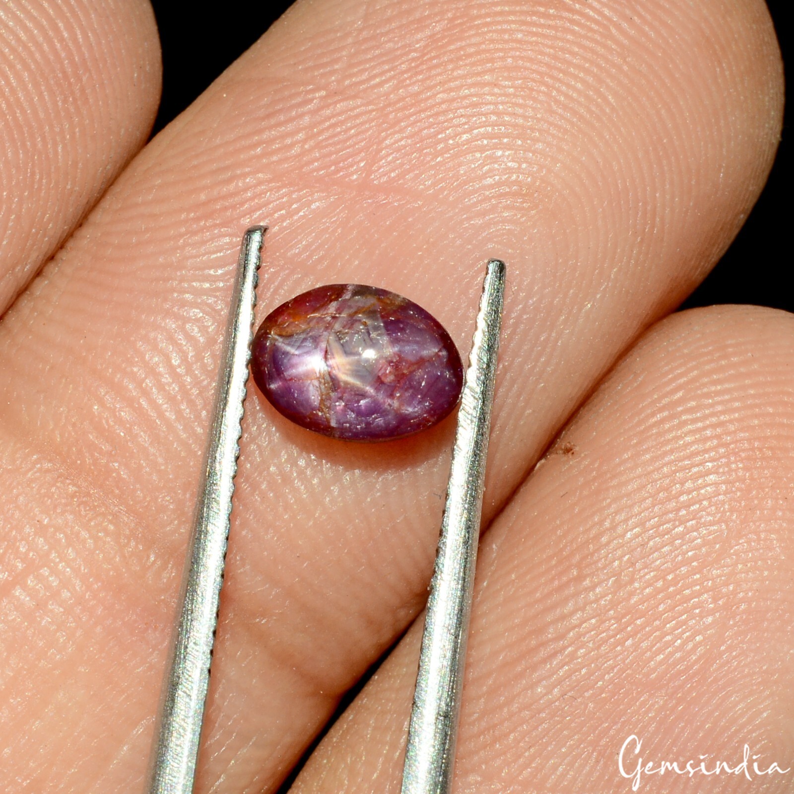 Certified 2.0 Ct Natural Untreated 6 Rays Purple Hue Star Ruby Rare Gem For Ring