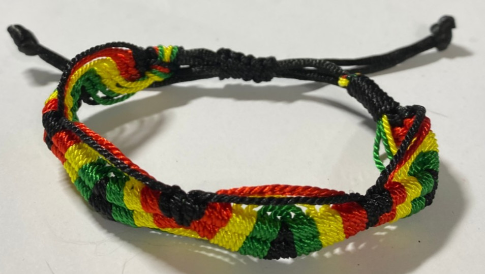 African Rasta Red Yellow Green Black Bracelets 2pc