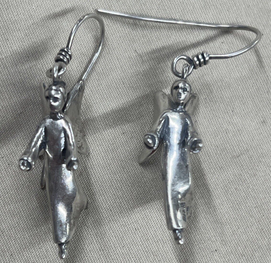 RETIRED James Avery Sterling Silver 925 3D Large Floating Angel Earrings