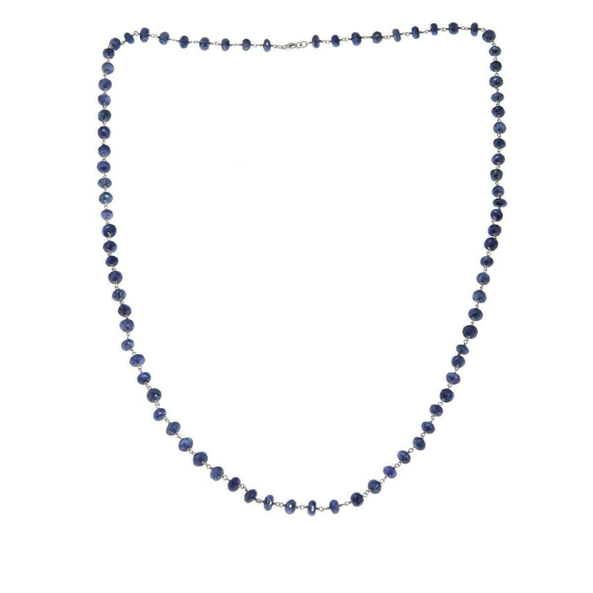 Rarities Metallic-Coated Blue Moonstone Sterling Silver Beaded 36″ Necklace NWT