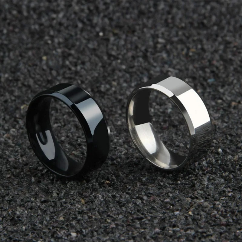 Titanium Stainless Steel 8mm Brushed Finish Men Women Wedding Band Comfort Ring