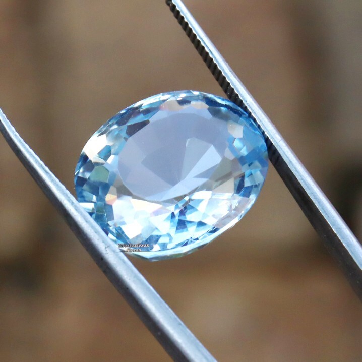 Blue Aquamarine Natural 14-15 Carat loose gemstone Oval Shape Christmas offer