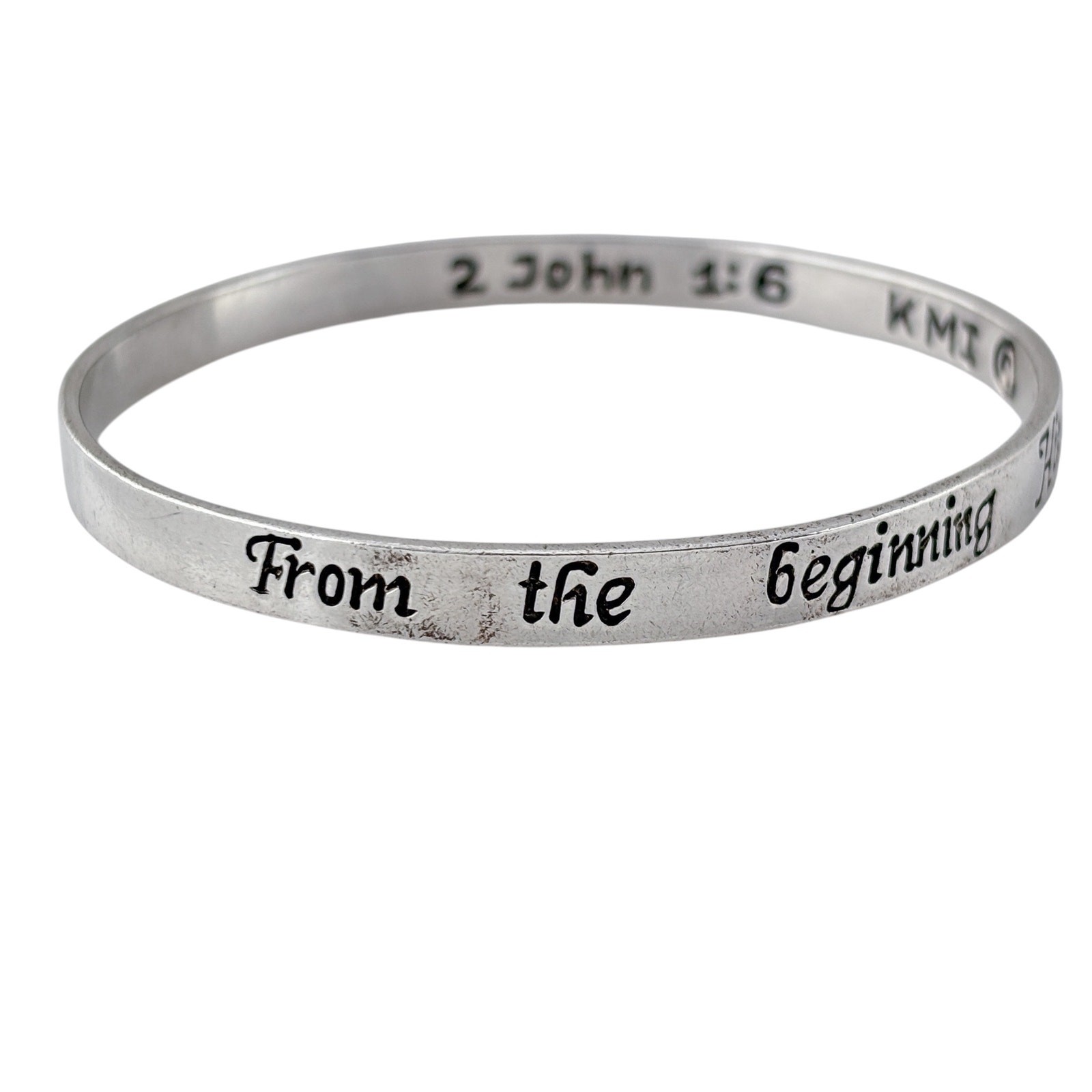 Vintage Sterling Silver 925 Bible Verse Bangle 2 John 1:6 8″