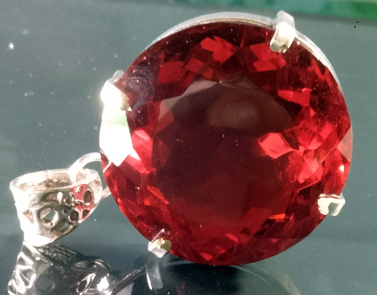 94.60 Ct Red Topaz EGL Certified Round Cut Pendant Natural Loose Gemstone PD021