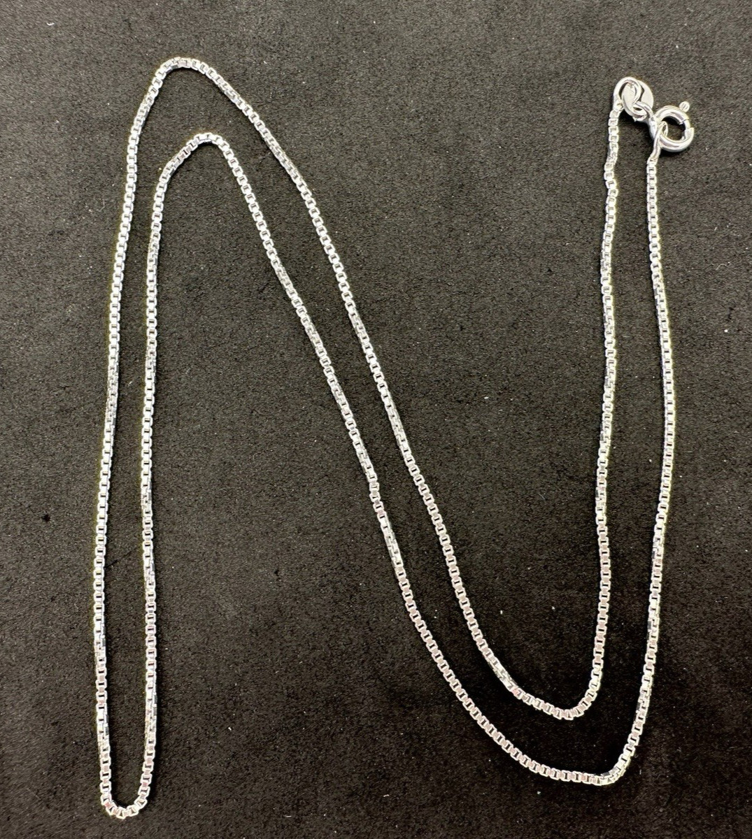 2.85g Made in Italy Sterling Silver 925 Box Necklace 8 Sided Diamond Cut M 20 in