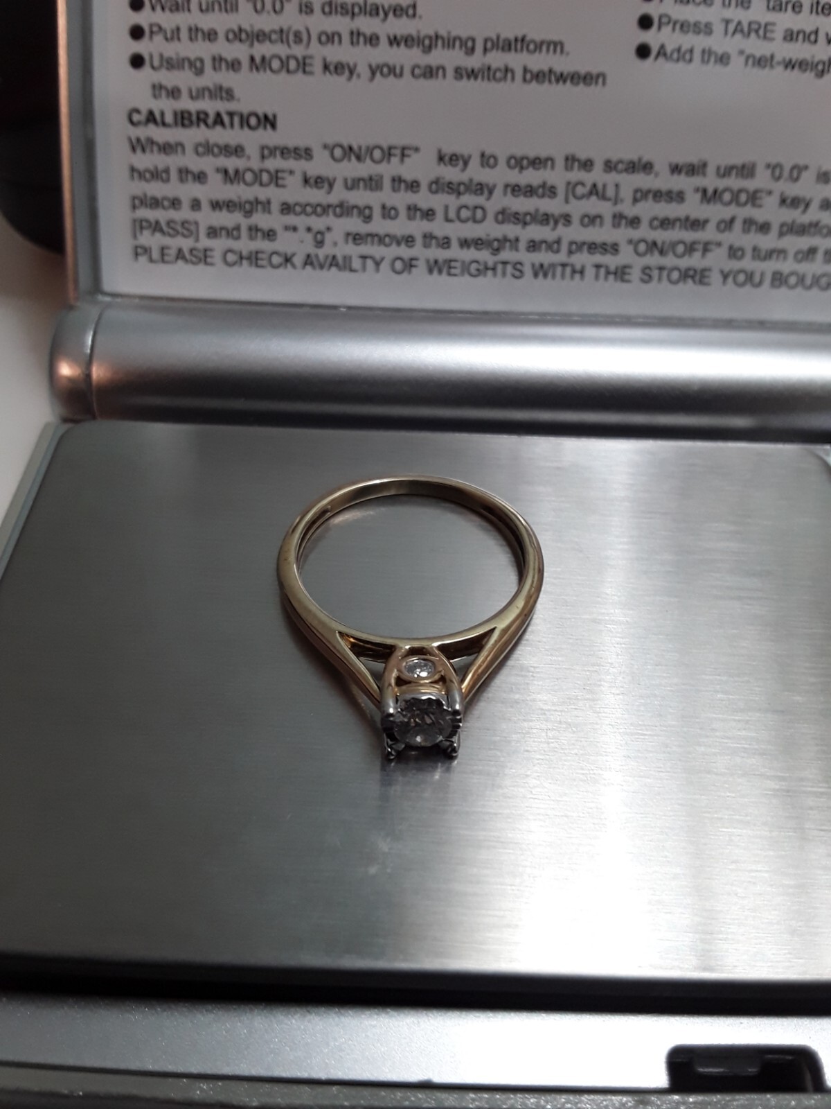 Vintage 10kt GoldDiamond Ring Size 7 Stamped +Tested 10k Gold, Natural diamond