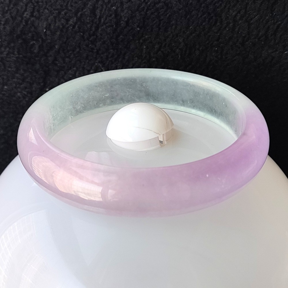 Certified Ice Lavender 65-66mm Natural Burma Jade jadeite Big Bangle Bracelet
