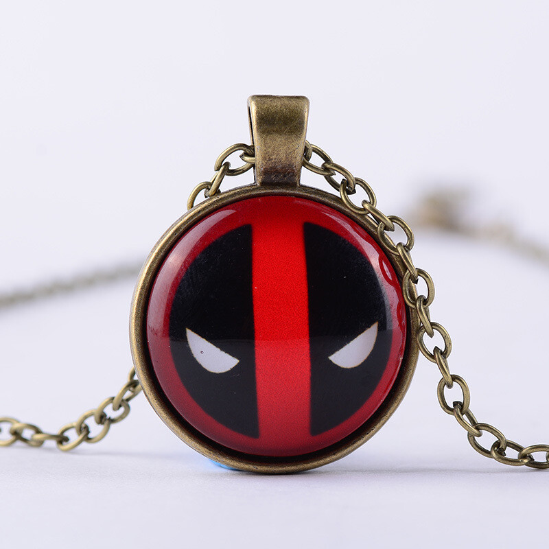 Superhero Batman Superman Cabochon Iron Man Alloy + Glass Chain Pendant Necklace