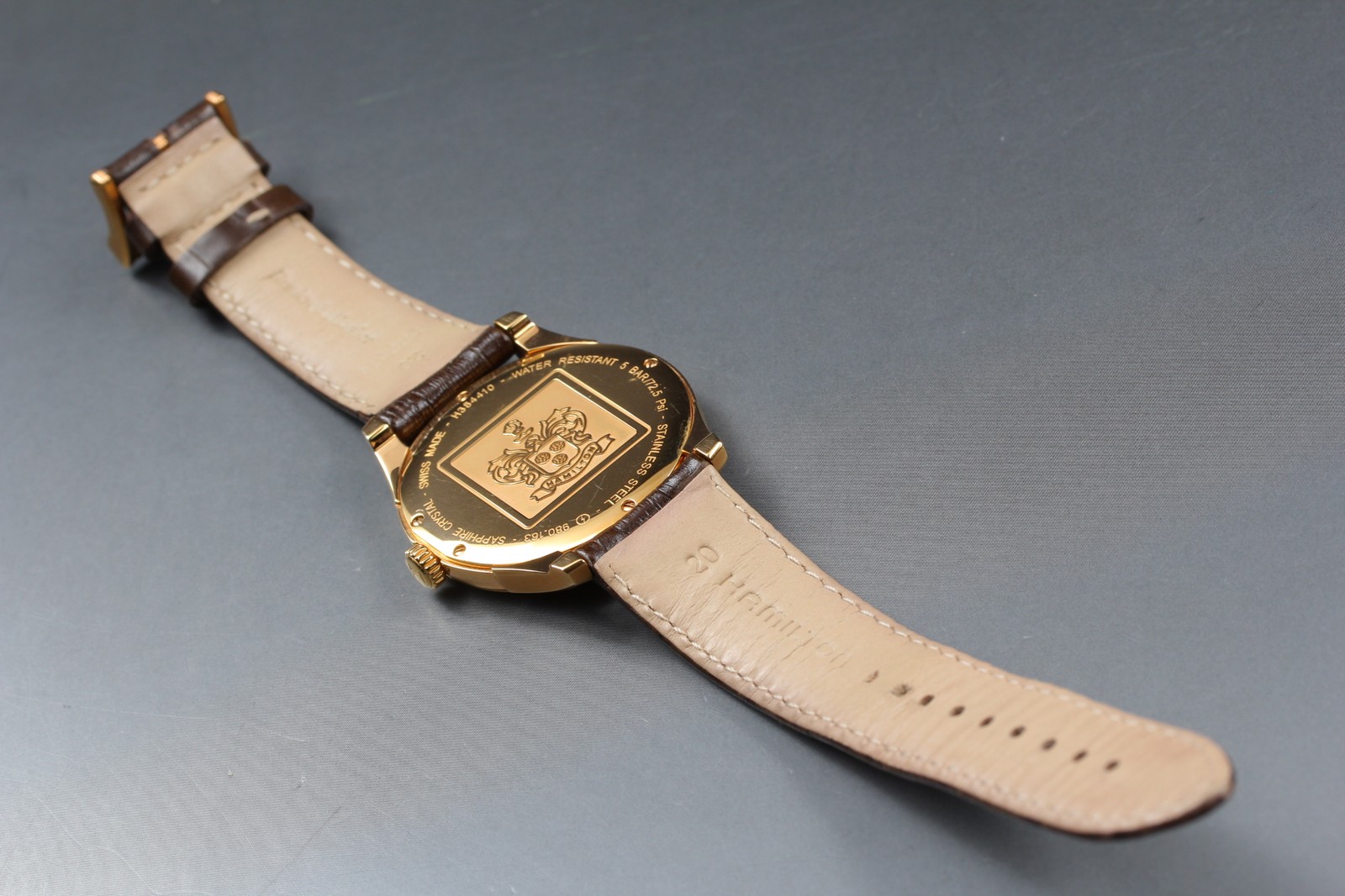 Near MINT Hamilton Jazzmaster H384410 Gold Small Seconds Quartz Mens Watch JAPAN