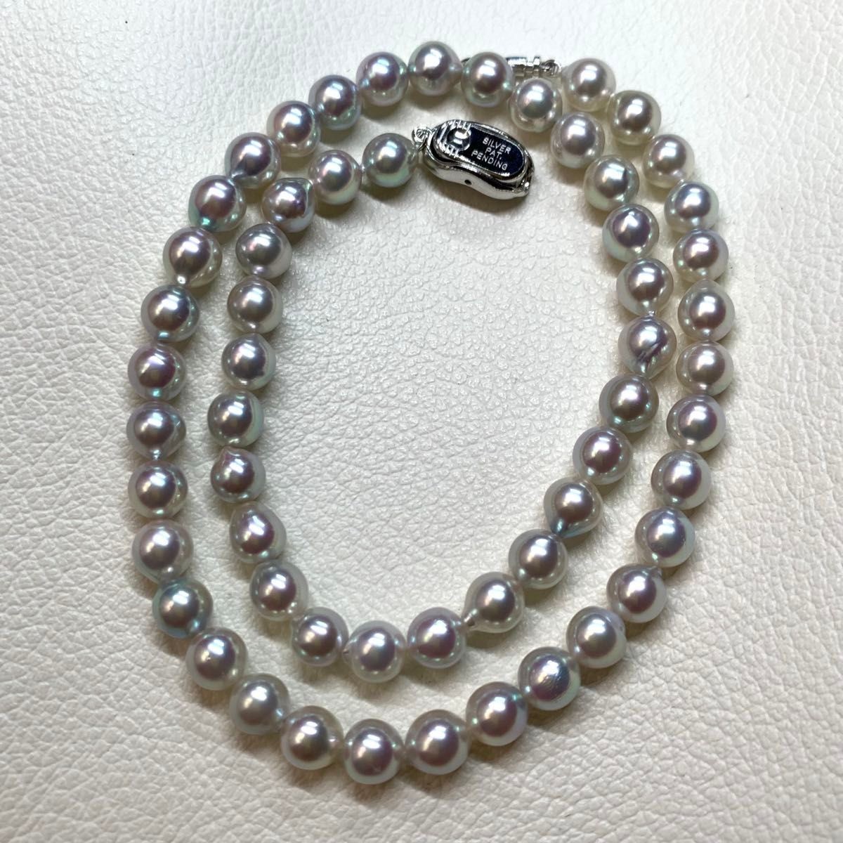 Akoya Pearl Blue Gray Necklace 6.6-6.9mm 17inc(43.5cm) Genuine High Luster