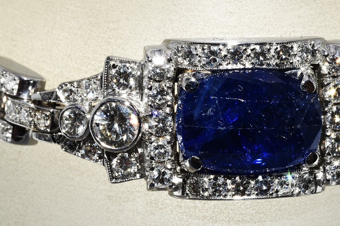 $32,999 11.70CT AGL CERTIFIED NATURAL NO HEAT SAPPHIRE & DIAMOND BRACELET 14K