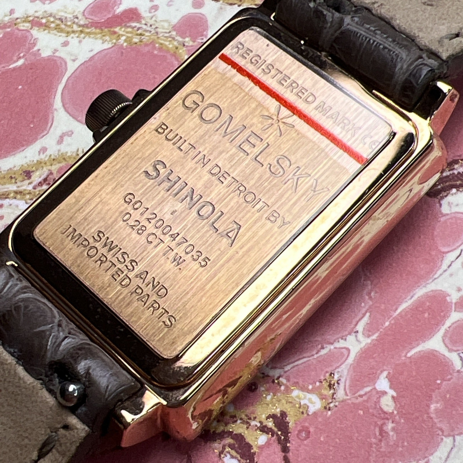 Shinola Gomelsky Shirley Rose Watch Diamond Bezel Mother Pearl Dial MSRP $1,850