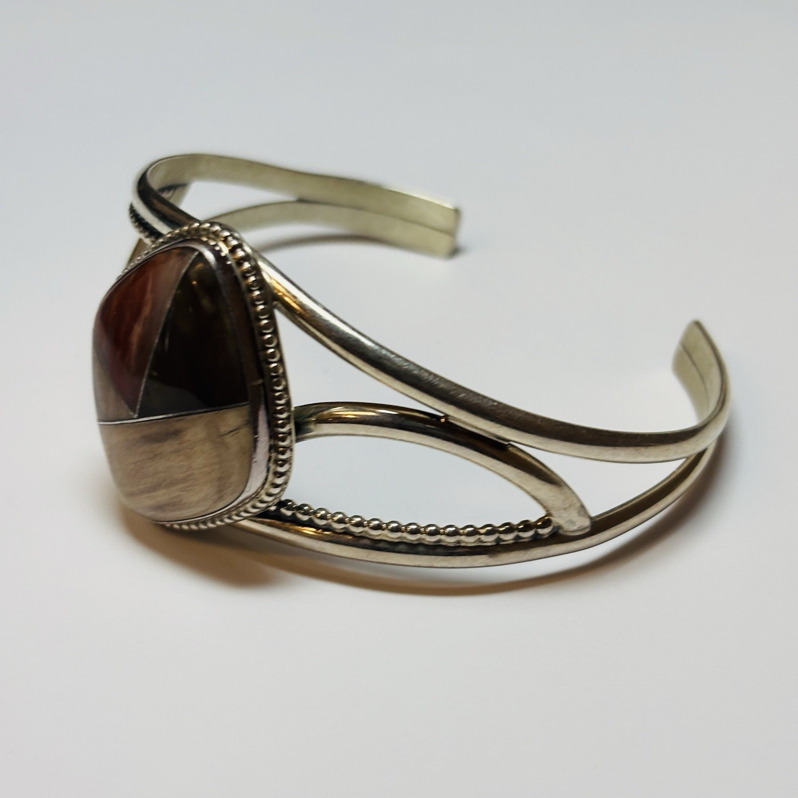 Jay King DTR Sterling Silver Agate Cuff Bracelet 6.75 in – .83
