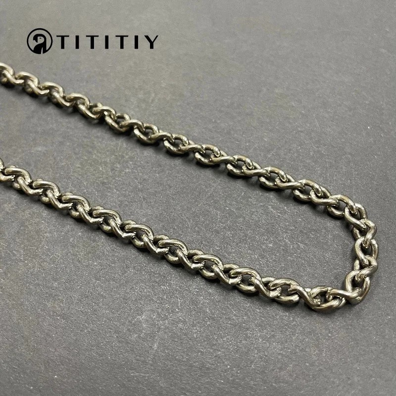 5mm TA1 Pure Titanium Necklace Ultra-Lightweight Hypoallergenic Polished Chain