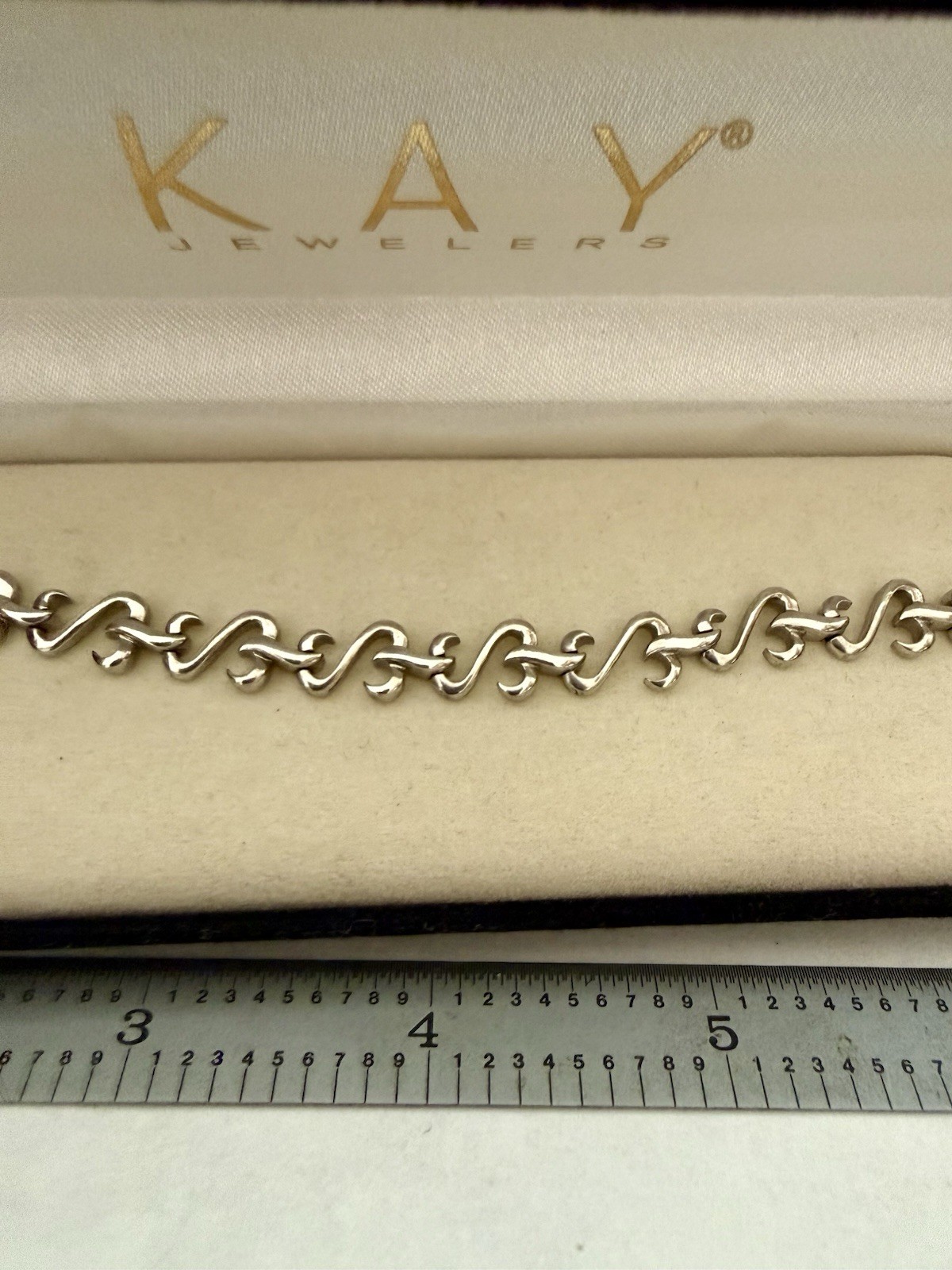 Jane Seymour Sterling Silver Bracelet 7.75″ Open Hearts JWBR Kay Jewelers